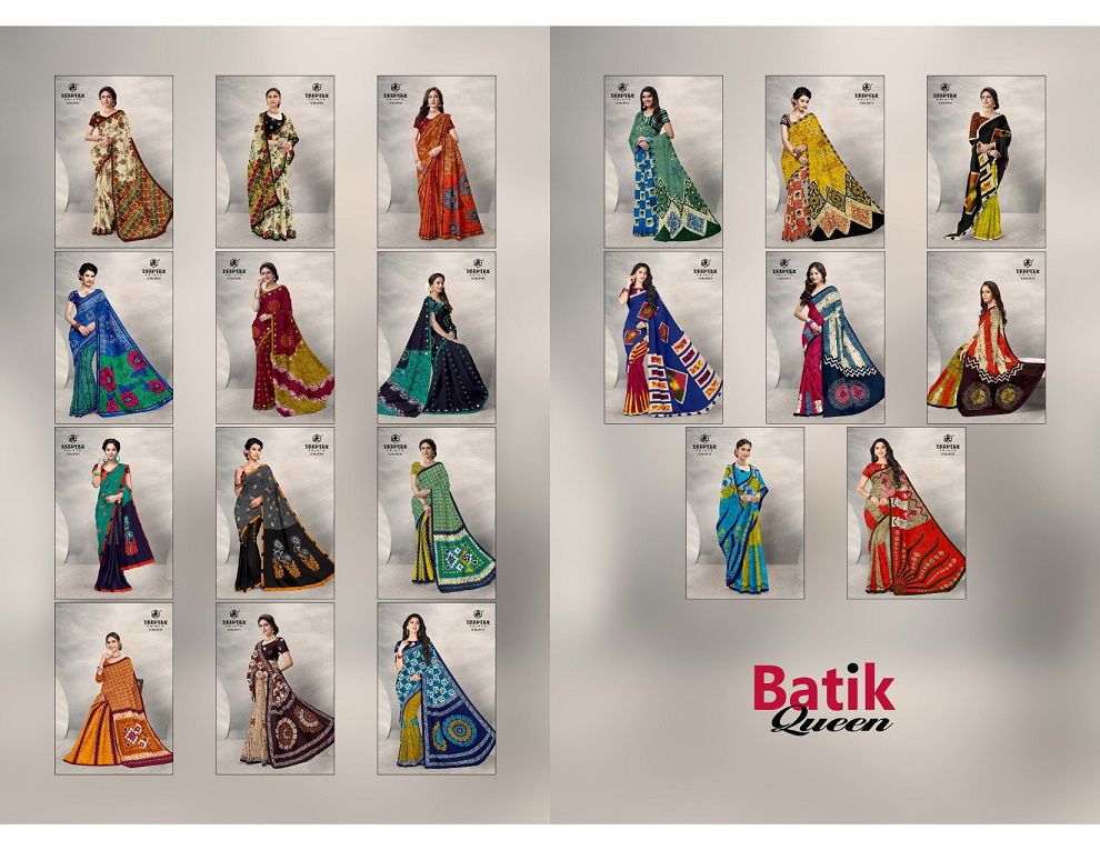 Deeptex Batik Queen 6 Printed Cotton Regular Wear Latest Saree Collection